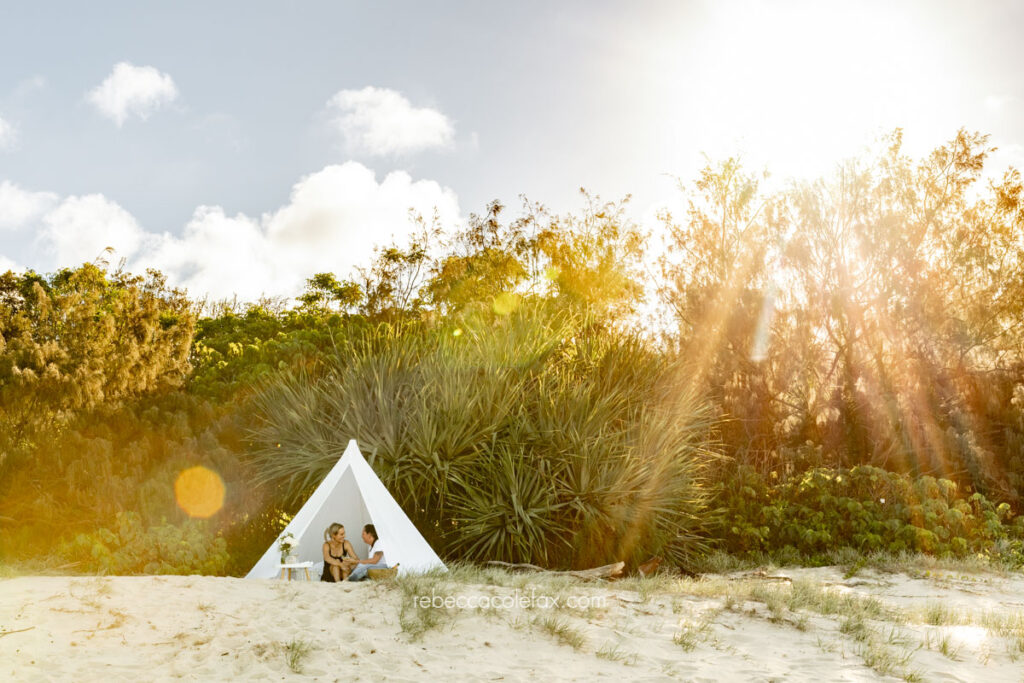 Same Sex Couple Picnic Proposal on Noosa Main Beach by Noosa Photography Co