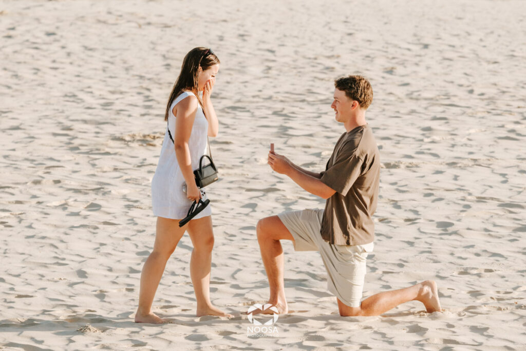 Noosa Main Beach Couple proposal