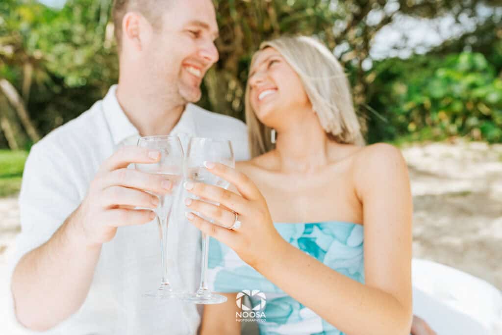 Morning Proposal on Noosa Main Beach