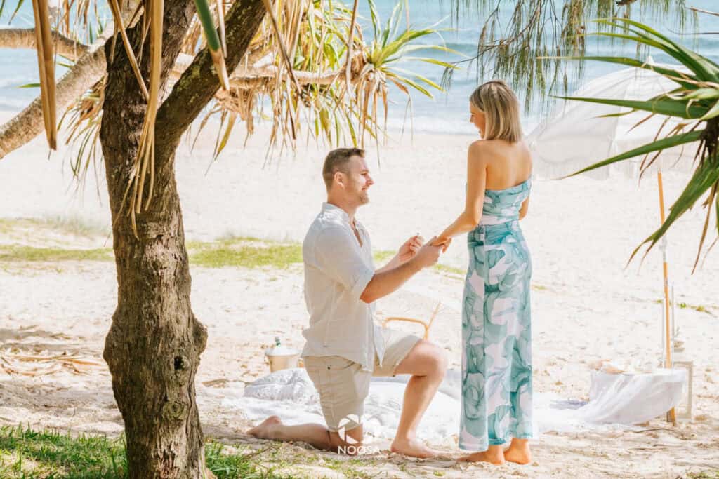 Morning Proposal on Noosa Main Beach