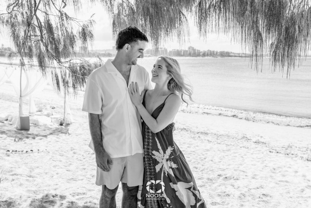 black and white couple photo by Noosa Photography Co